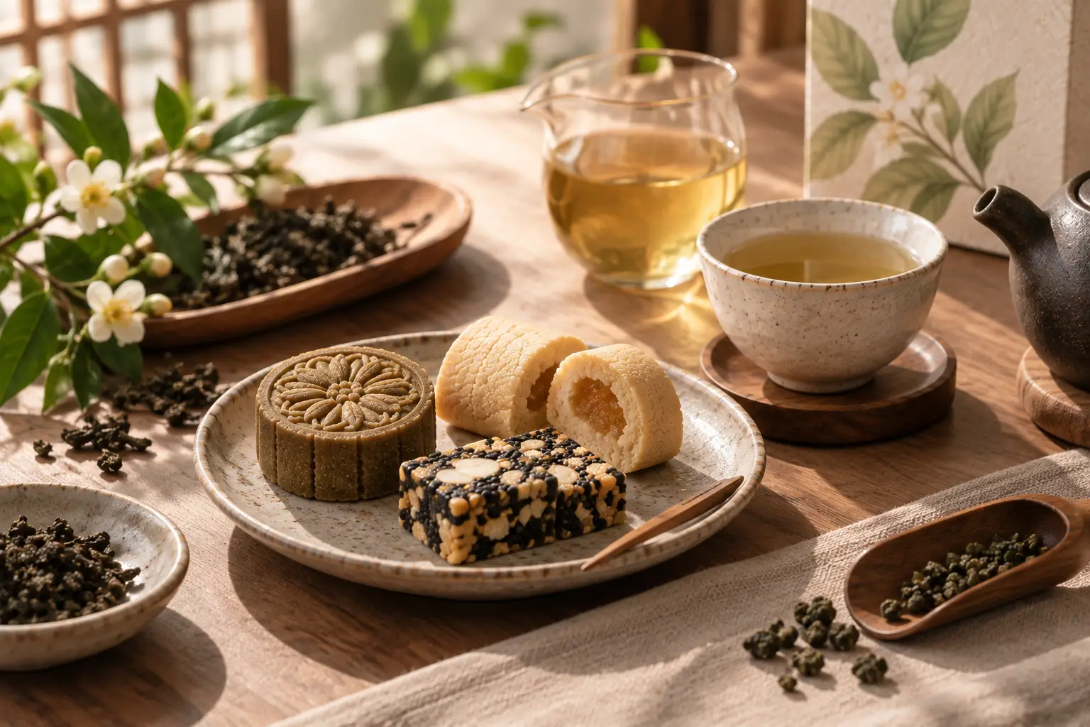 三款好日茶菓與一壺台灣茶